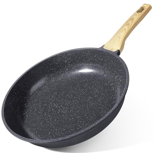 GiPP Nonstick Skillet Frying Pan,Grey Granite Non Stick Pans,Omelette Pan with Heat-Resistant Handle,Compatible with All Stovetops,PFOA Free (Grey, 30cm) - Featured