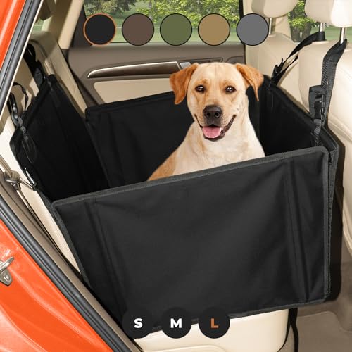 Wuglo Extra Stable Dog Car Seat with Seat Belt – Waterproof and Robust Design for the Back Seat with 4 Fastening Straps for Medium-Large Dogs up to 26 kg - Featured