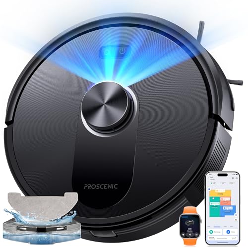 Proscenic Q10 Robot Vacuum Cleaner with Mop, 8000Pa Stong Suction, Lidar Navigation Robotic Vacuum, Robot Hoover 200Mins Runtime, Self-Charging, WiFi/Alexa/APP/iWatch Control, for Hard Floors Carpets - Featured