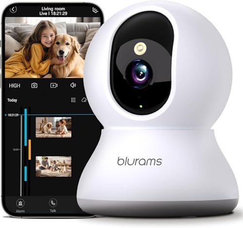 blurams Pet Camera 2K, Indoor Cameras, Dog Camera, 360° Home Security Cameras, Color Night Vision, Motion Tracking, 2-Way Talk, Cloud&SD, APP Control, Works with Alexa - Featured