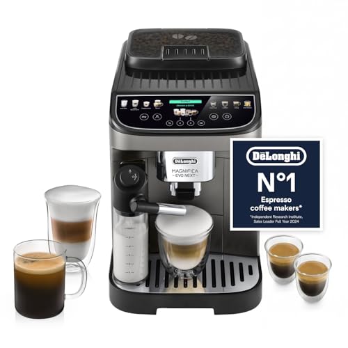 De'Longhi Magnifica Evo Next ECAM312.80.TB, Automatic Coffee Machine With Automatic Milk Frother, Bean To Cup Coffee and Cappuccino Machine with Intuitive Touch Display, Black/Titanium - Featured