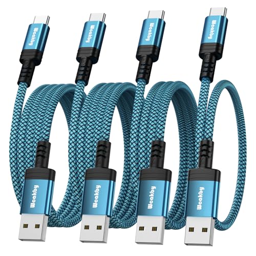 USB to USBC Charger Cable 4Pack USB A to USB C Fast Charging Cable Nylon Braided Phone Charger Cables Compatible for iPhone 16 15 Plus Pro Max,Samsung S24 S23 S22 S21[0.5M+1M+2M+2M] - Featured