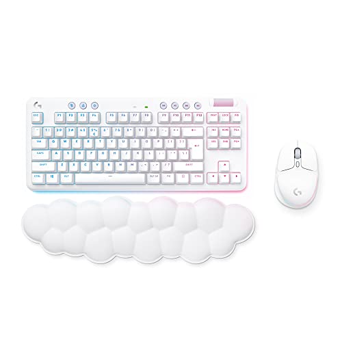 Logitech G Wireless Gaming Combo, G715 Keyboard and G705 Mouse, Customisable LIGHTSYNC RGB Lighting, LIGHTSPEED Wireless, Bluetooth, Lightweight, PC/Mac/Laptop, Linear, QWERTY UK English - White - Featured