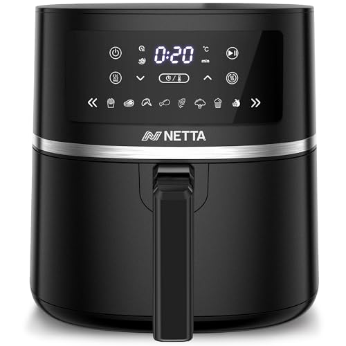 NETTA 5.7L Digital Air Fryer - Digital Screen, Adjustable Temperature and Timer, Drawer and Detachable Non-Stick Frying Tray - Healthier Oil-Free Cooking at Home - Featured