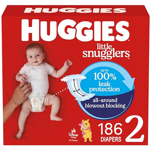 Huggies Little Snugglers Size 2 Baby Diapers, Size 2 (12-18 lbs), Packaging May Vary - 186 Count - Featured