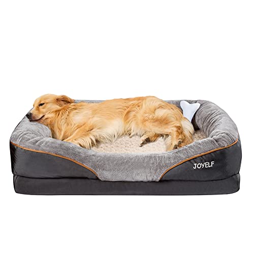 JOYELF XLarge Memory Foam Dog Bed, Orthopedic Dog Bed & Sofa with Removable Washable Cover and Squeaker Toy as Gift - Featured